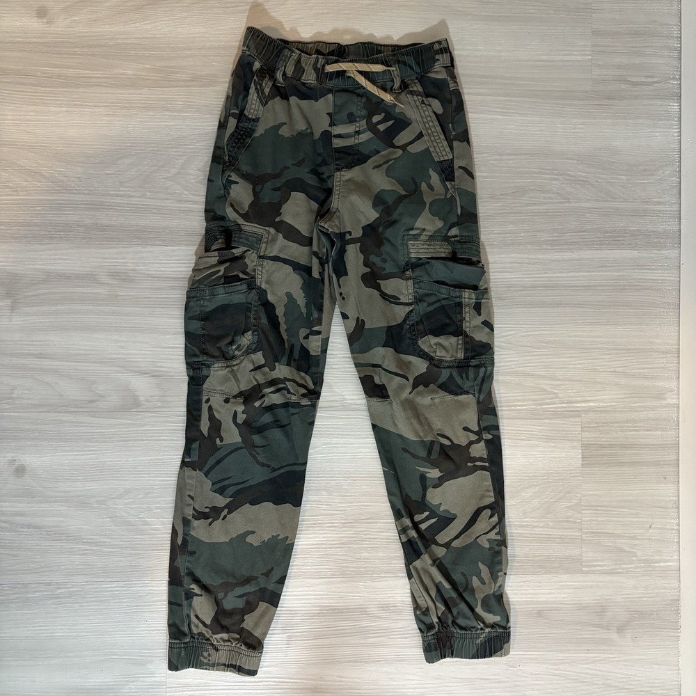 Wrangler Boys Camo Cargo Jogger Pants Slim Fit Green Brown Size 12 Slim